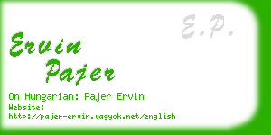 ervin pajer business card